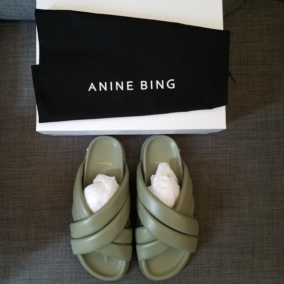 Shoes - Anine Bing LIZZIE SLIDES KHAKI 38